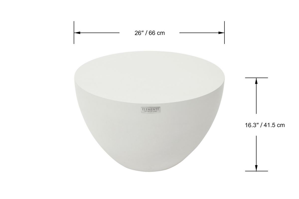 Loungetisch Chronos Faserbeton Weiß - Weiß, KONVENTIONELL, Stein (66/41cm) - Gardenson