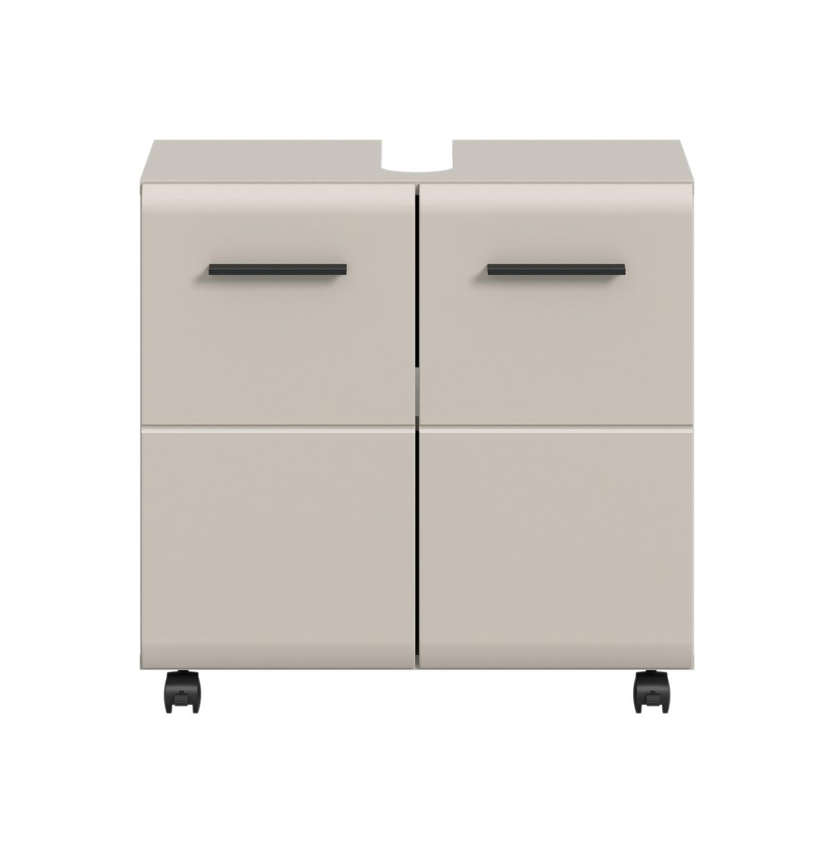 Waschbeckenunterschrank Ice Kaschmir - Kaschmir/Schwarz, Trend, Holzwerkstoff/Kunststoff (60/58/30cm) - MID.YOU
