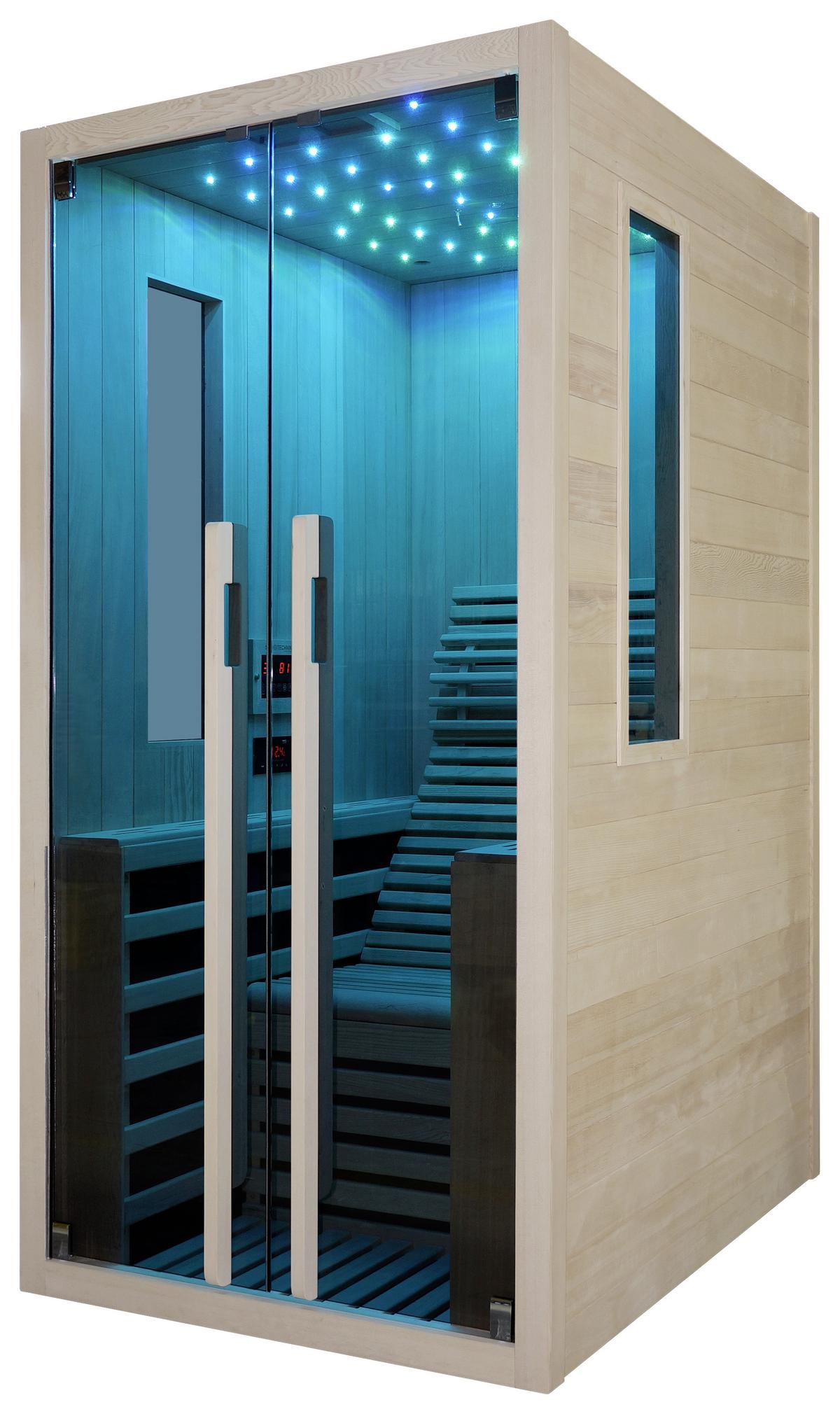 Infrarotkabine Carbon ca. 100x195x130cm - Naturfarben, Basics, Holz (100/195/130cm) - Sanotechnik