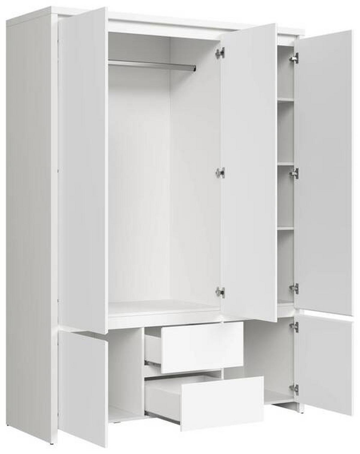 Ormar S Klasičnim Vratima Kaspian - bijela, Moderno, staklo/drvni materijal (153,5/211/55,5cm) - Modern Living