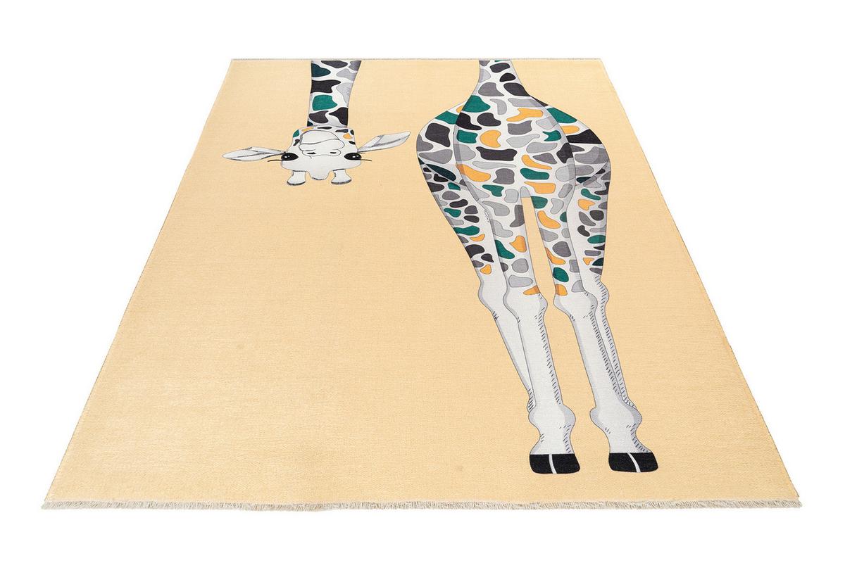 Kinderteppich my Greta Multicolor ca. 115x170cm - Dunkelgrün/Beige, Trend, Textil (115/170cm) - Obsession