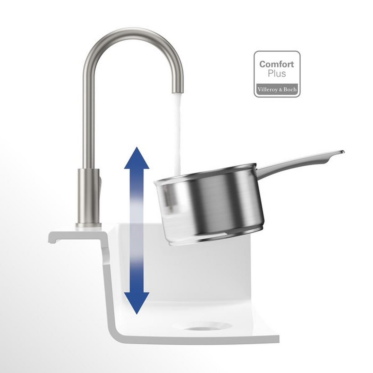 ARMATURA KUCHENNA 925400LC  -TOP- VILLEROY&BOCH - kolor stalowy, Basics, metal (4,5/38,9/21,5cm) - Villeroy & Boch