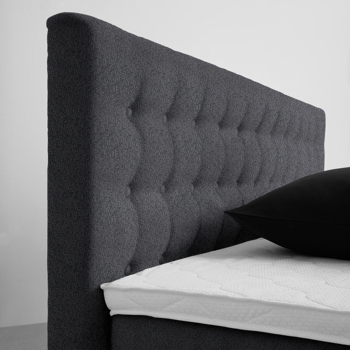 Boxspringbett Luzern Anthrazit ca. 160x200cm - Anthrazit/Schwarz, KONVENTIONELL, Kunststoff/Textil (160/200cm) - Premium Living