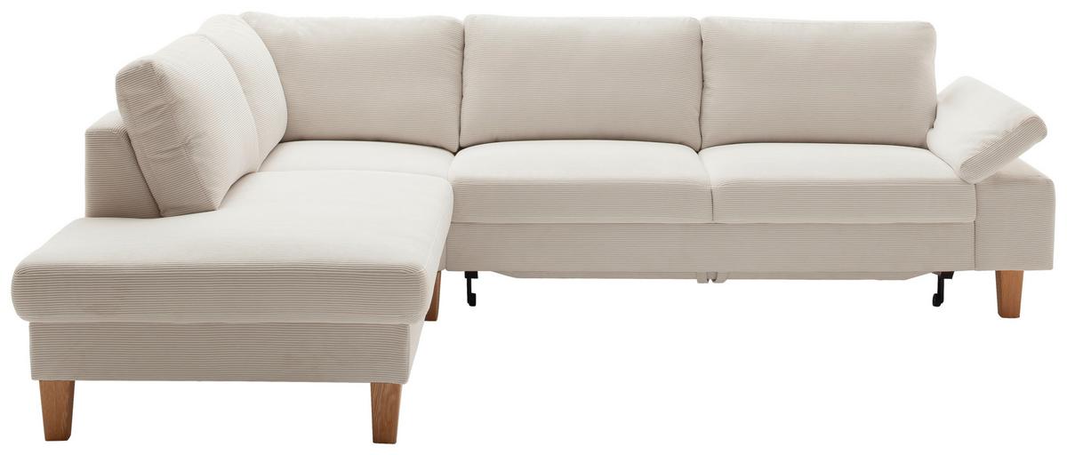 Wohnlandschaft Corvara 2.0 - Weiss/Eichefarben, Konventionell, Holz/Holzwerkstoff (220/86/286cm) - Premium Living