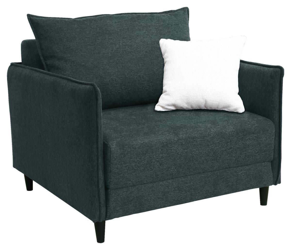 Schlafsessel Duke in Grün aus Webstoff - Schwarz/Grün, MODERN, Textil (88/71/94cm) - Mömax