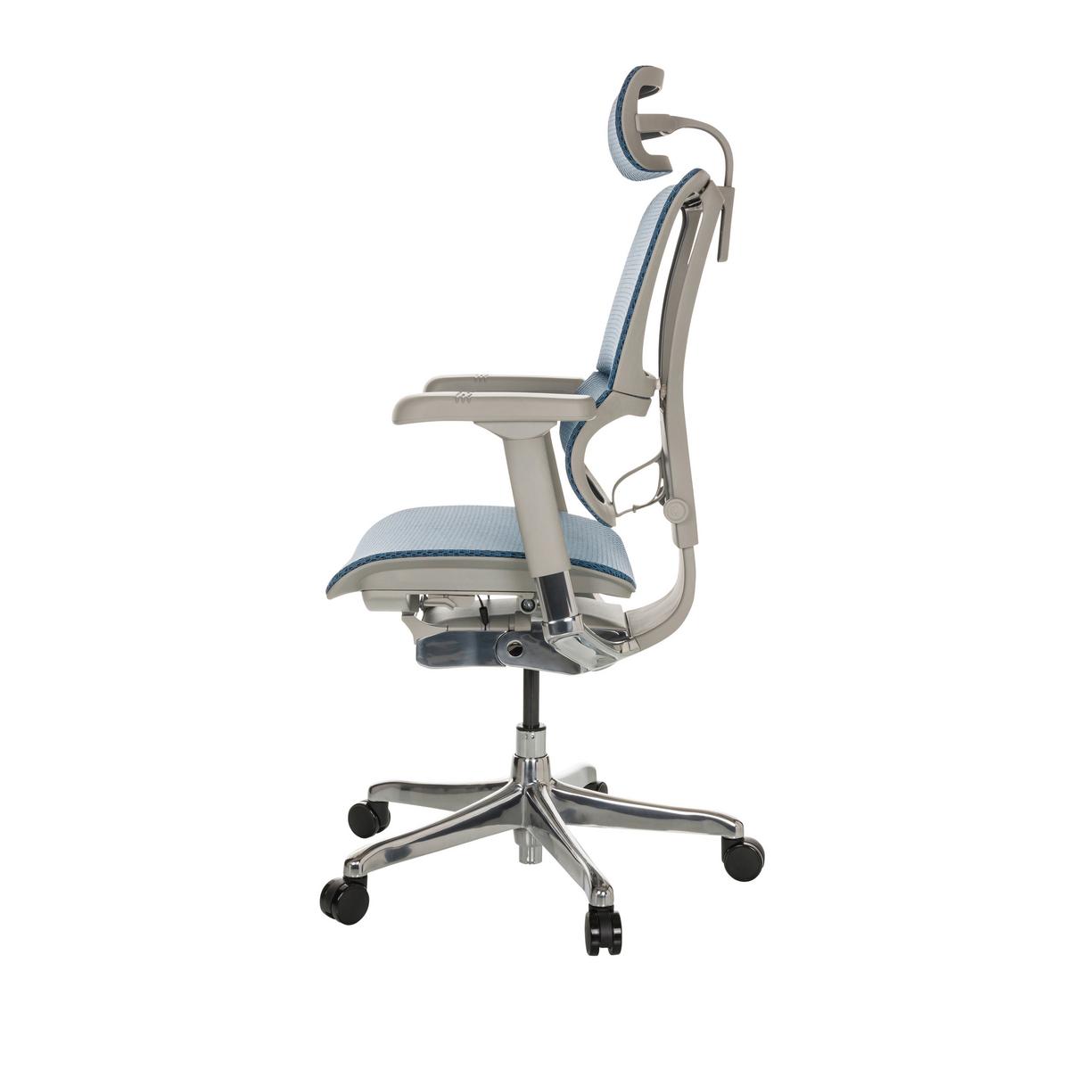 Pisarniški Stol Ergohuman Slim I G, Modra - modra/srebrne barve, Basics, kovina/umetna masa (69/116-138/66cm) - MID.YOU