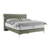 Boxspringbett Queen in Olivgrün ca. 180x200cm - Chromfarben/Goldfarben, KONVENTIONELL, Textil (180/200cm) - Premium Living