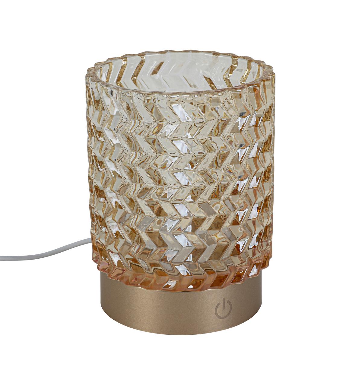 Stolna Punjiva Svjetiljka Ambu 11/14,5cm - cappuccino/boje jantara, Moderno, staklo/metal (11/14,5cm) - Mömax