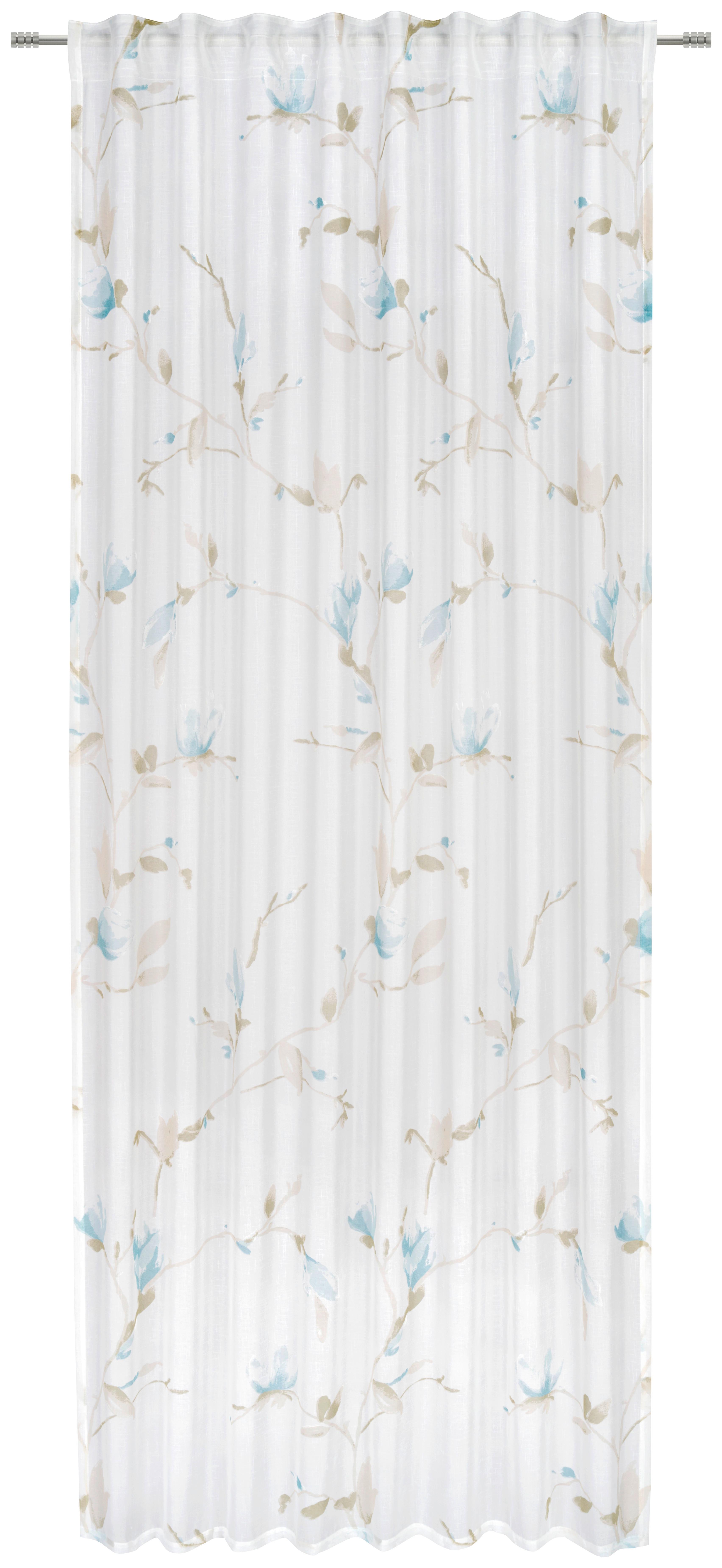 GARDINLÄNGD MAGNOLIA - blå, textil (135/245cm) - Mömax