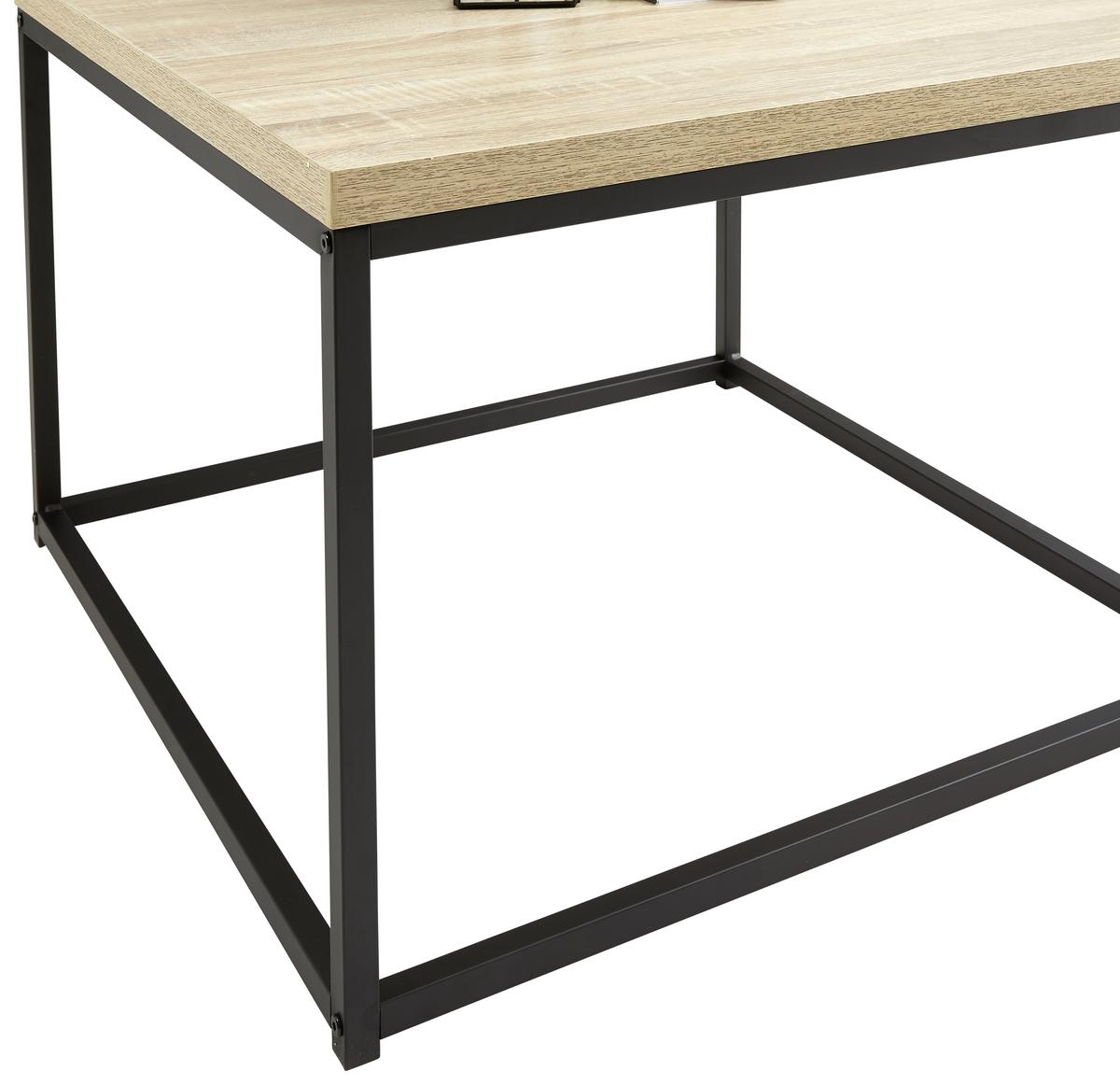 STOLIK KAWOWY MASSA - czarny/kolor dębu sonoma, Lifestyle, materiał drewnopochodny/metal (70/70/48cm) - MID.YOU