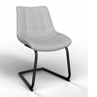 Schwingstuhl Marilea Creme Lederlook/Webstoff Gepolstert - Creme/Schwarz, MODERN, Holz/Textil (53/86/61cm) - Bessagi Home