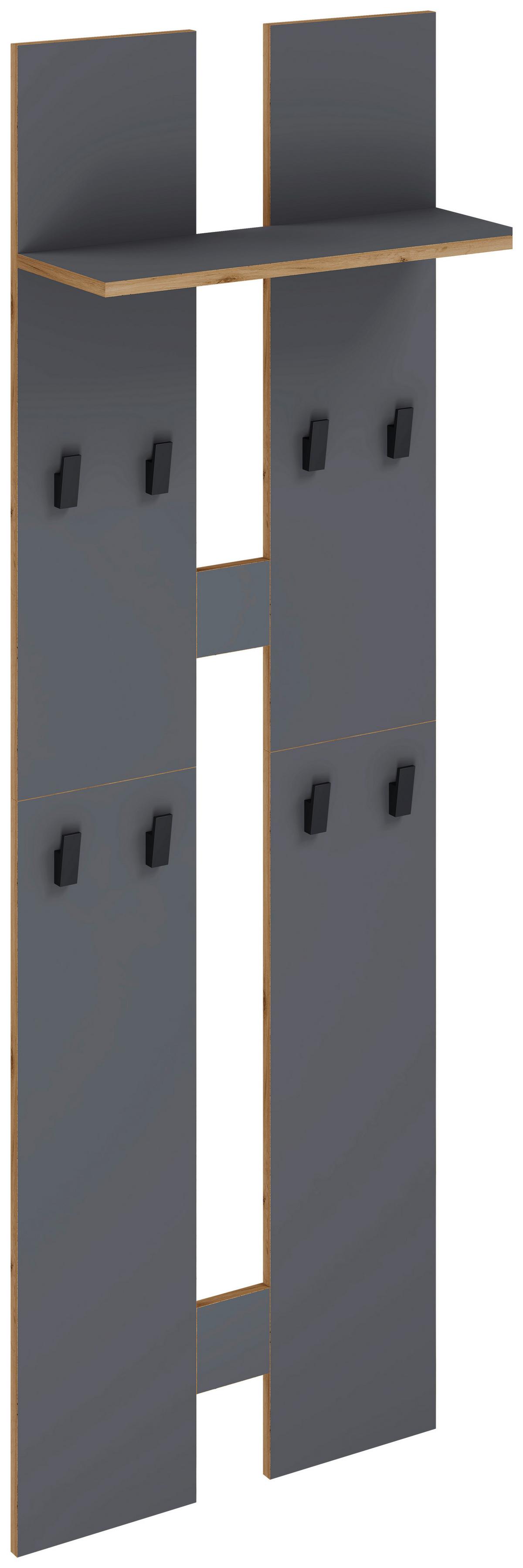 WANDGARDEROBE SALIA L - Honigeiche/Anthrazit, Design, Holzwerkstoff (57/170/20cm) - MID.YOU