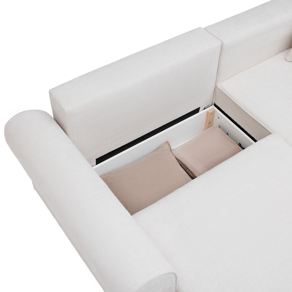 Wohnlandschaft Angelo Beige - Beige, MODERN, Holz/Holzwerkstoff (255/92/185cm) - Mömax