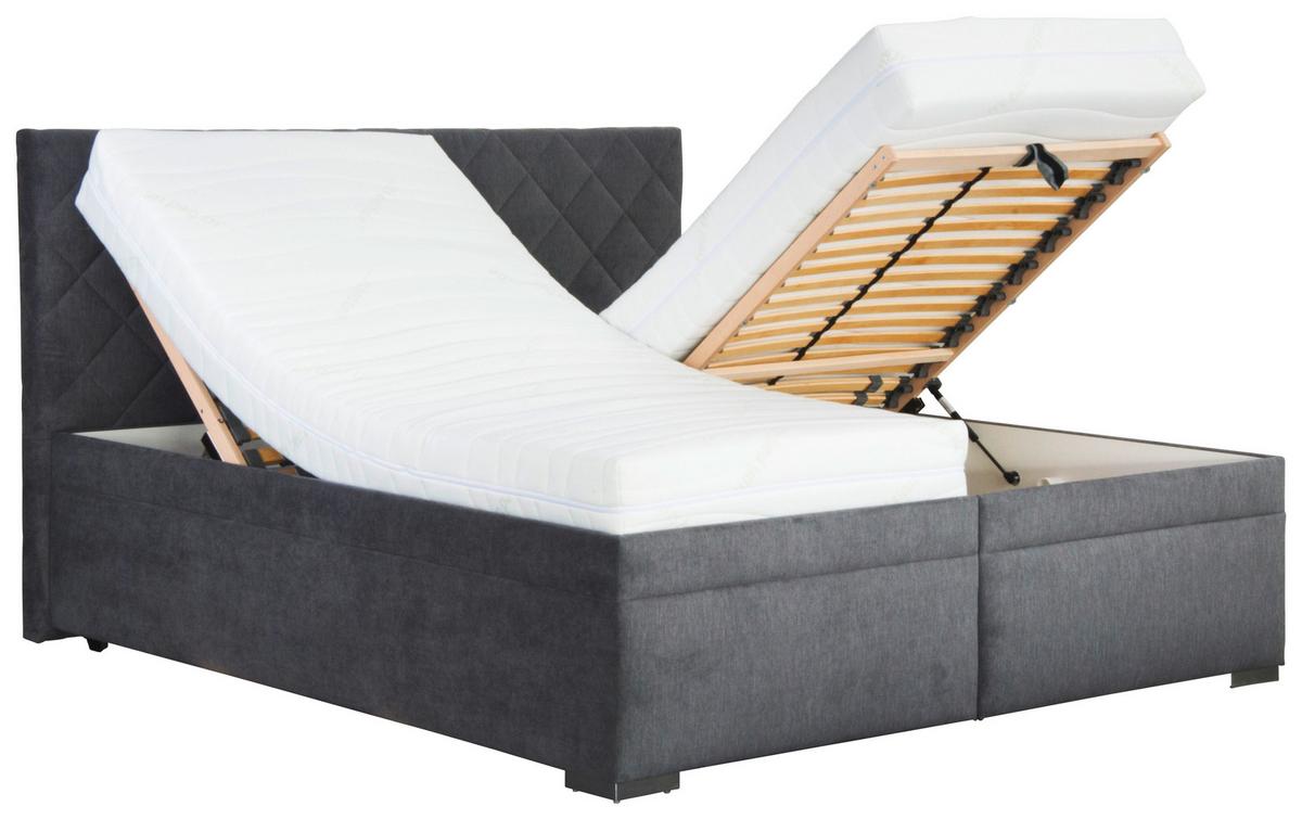 Tapecirani Krevet Klara - siva/tamno siva, Moderno, drvo/tekstil (180/200cm)