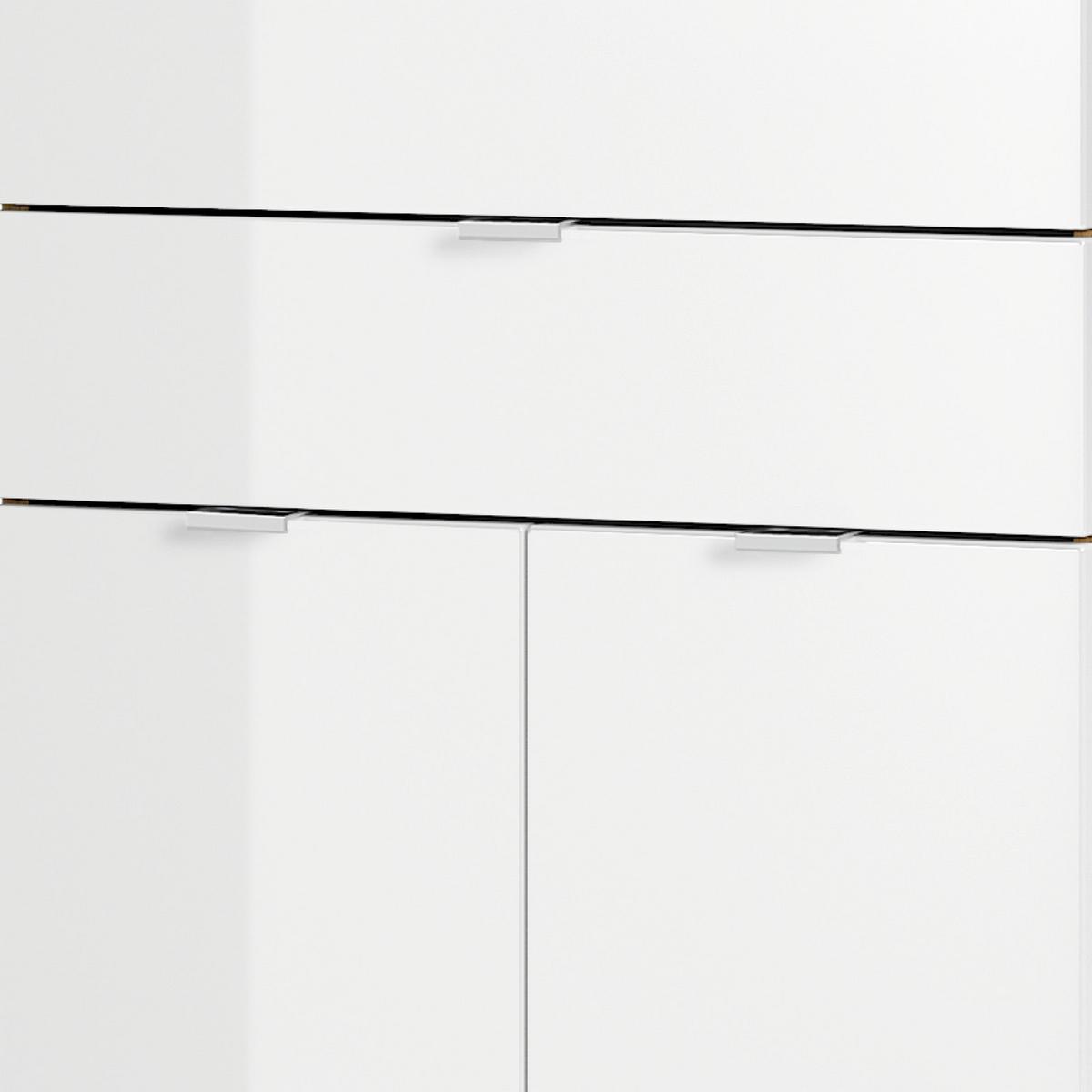 Kommode Mauresa Weiß/Eichefarben - Chromfarben/Eichefarben, KONVENTIONELL, Holzwerkstoff/Metall (60/97/34cm) - Germania