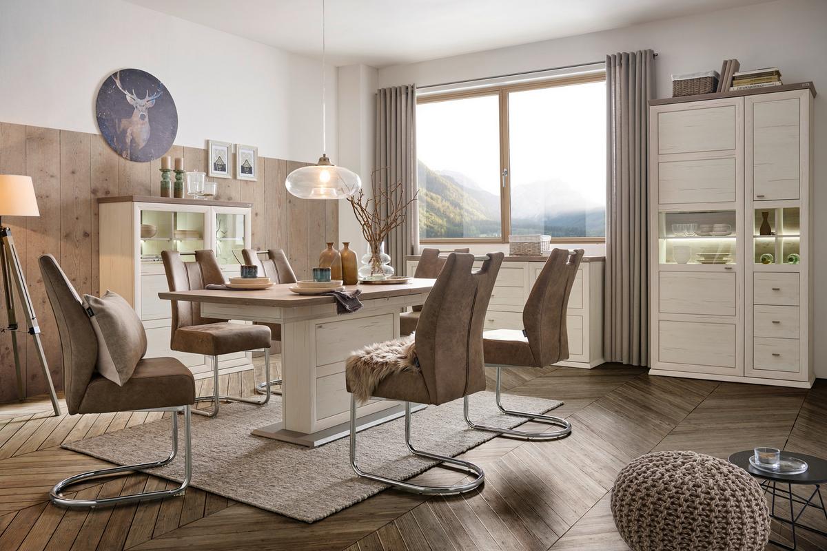 STÓŁ DO JADALNI CAMRON   -HOM IN- - biały/szary, Lifestyle, materiał drewnopochodny (160-200/90/76,2cm) - Hom`in