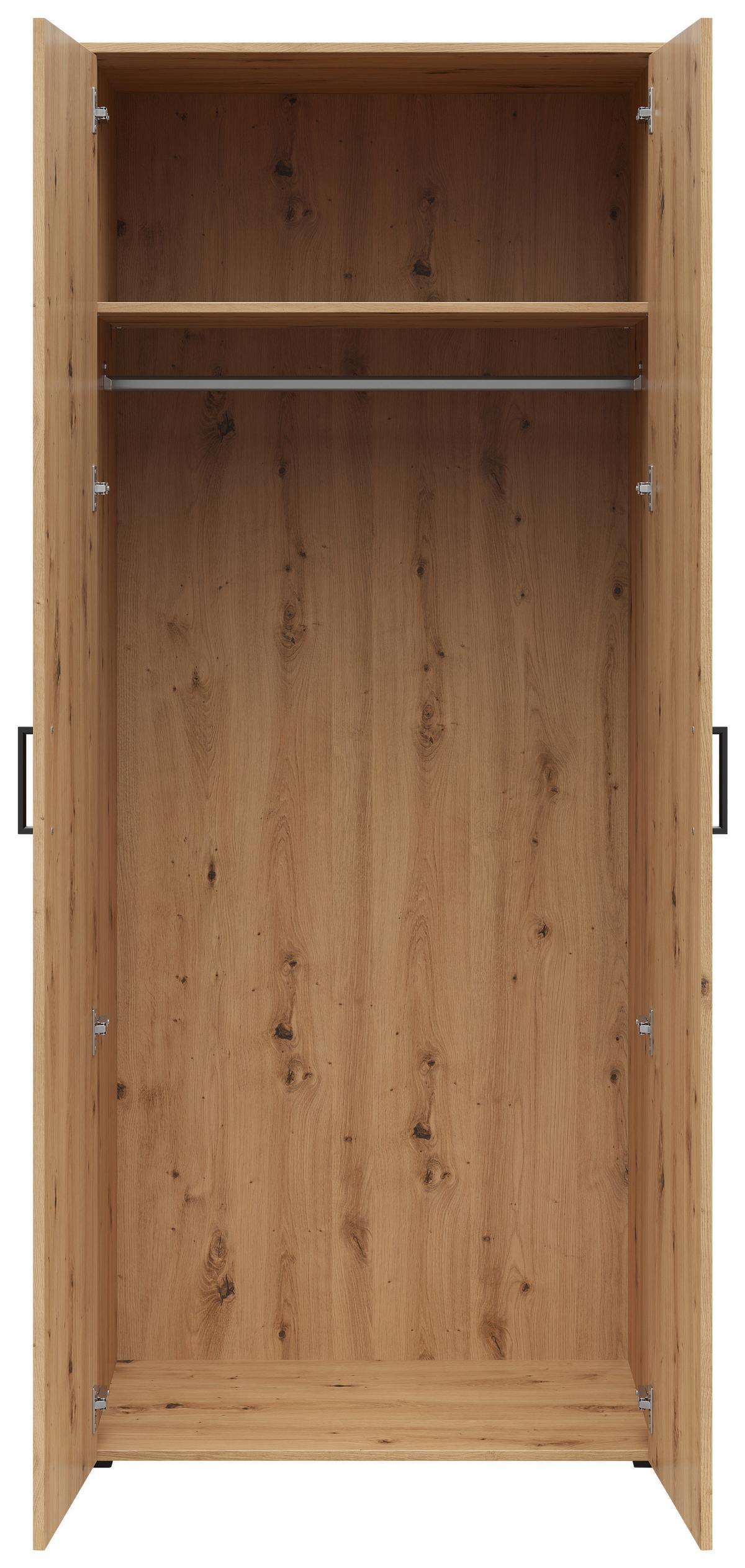 Omara Multistauraum - črna/hrast artisan, Moderno, umetna masa/leseni material (80/195/52cm) - Premium Living
