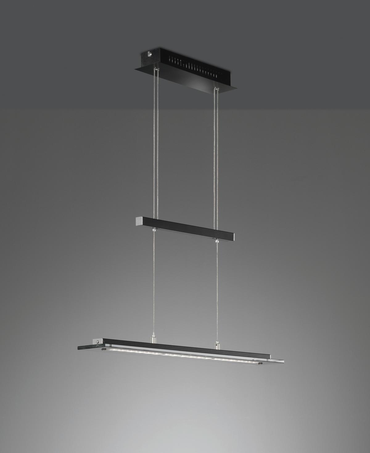 LAMPA WISZĄCA LED 60442 - czarny/kolor chromowy, Trend, metal/szkło (88/9/80-150cm) - Fischer & Honsel