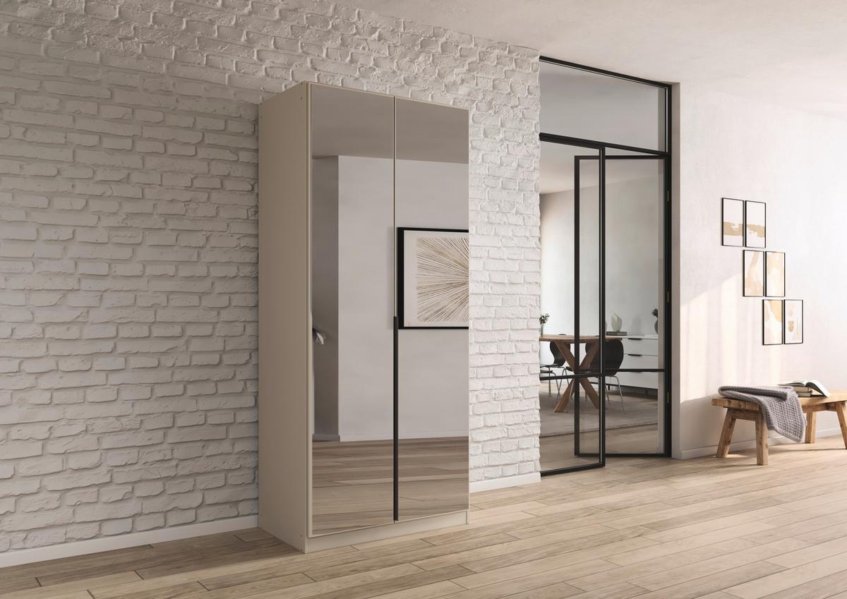 Drehtürenschrank Alabama Champagner - Champagner/Grau, MODERN, Holzwerkstoff/Metall (91/229/54cm) - Rauch Möbel