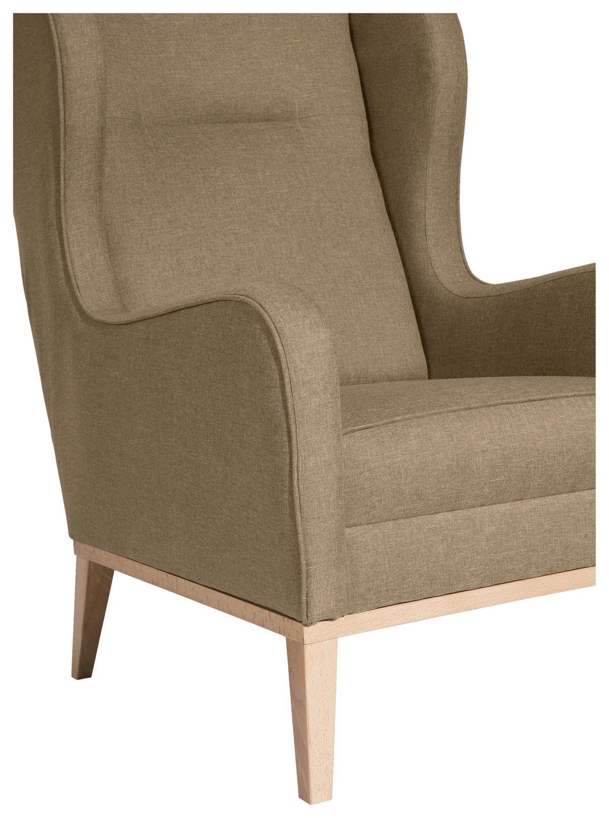 OHRENSESSEL ANGELO - Sandfarben/Naturfarben, KONVENTIONELL, Holz/Textil (66/104/78cm) - Max Winzer