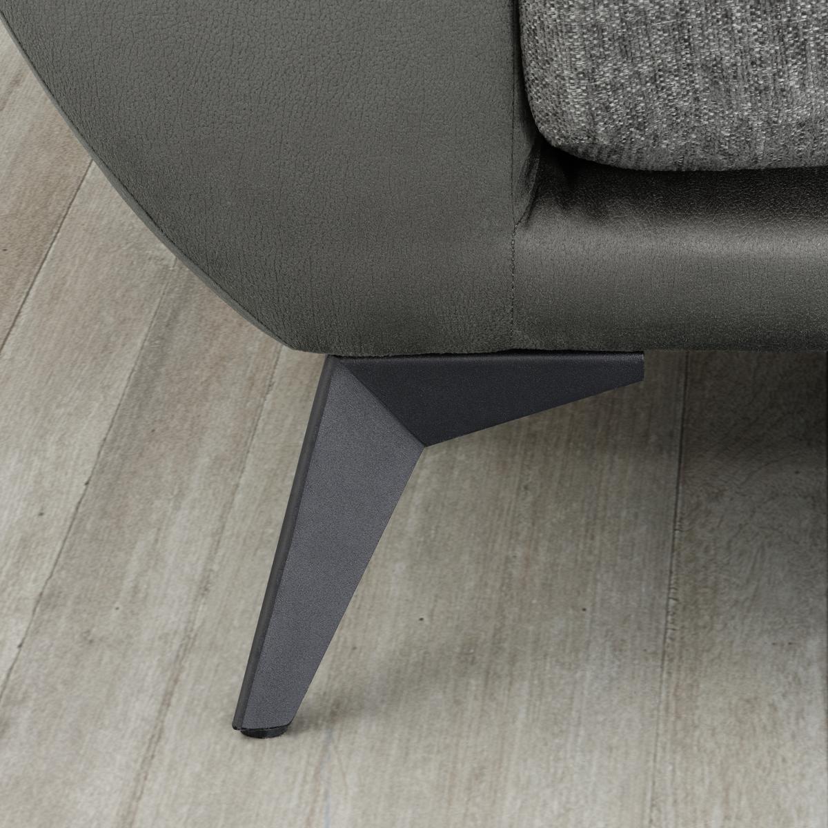 Ecksofa Soria in Dunkelgrau - Dunkelgrau/Schwarz, Modern, Textil (296/103/176cm) - Premium Living