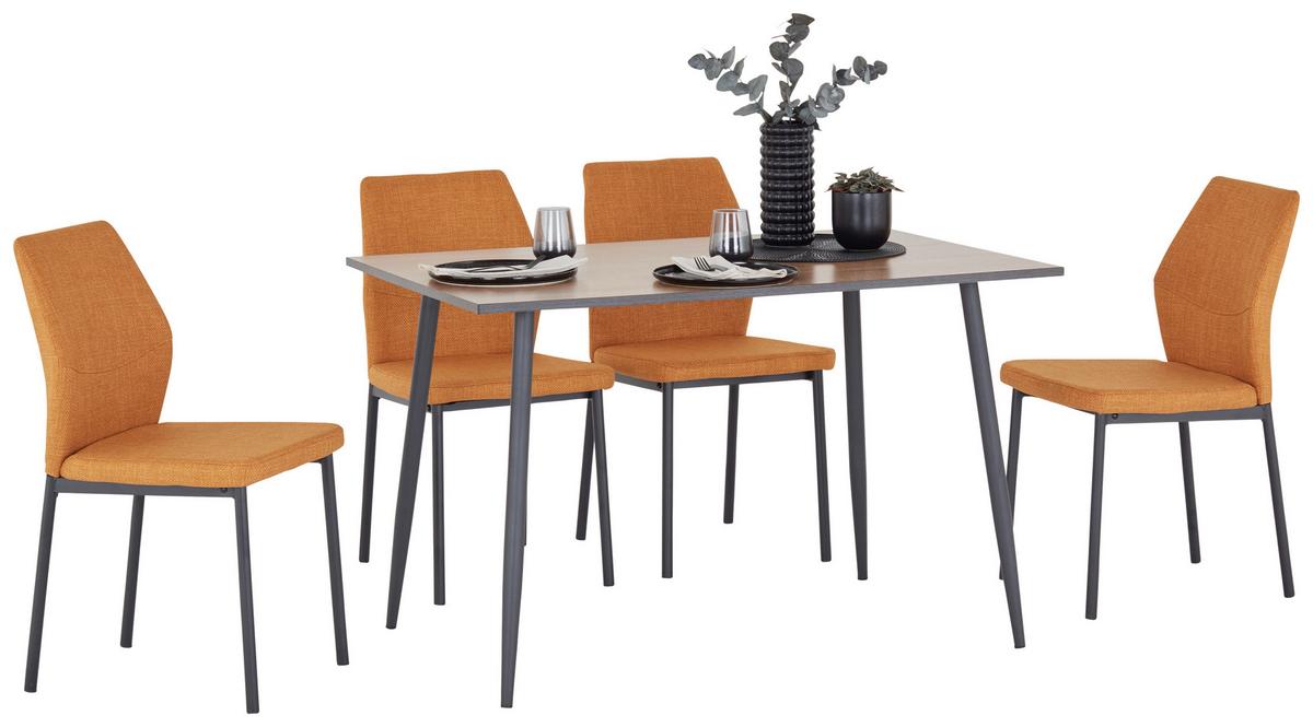 Masa TOM - culoare natur/negru, Konventionell, metal/material pe bază de lemn (120/76/80cm) - Based