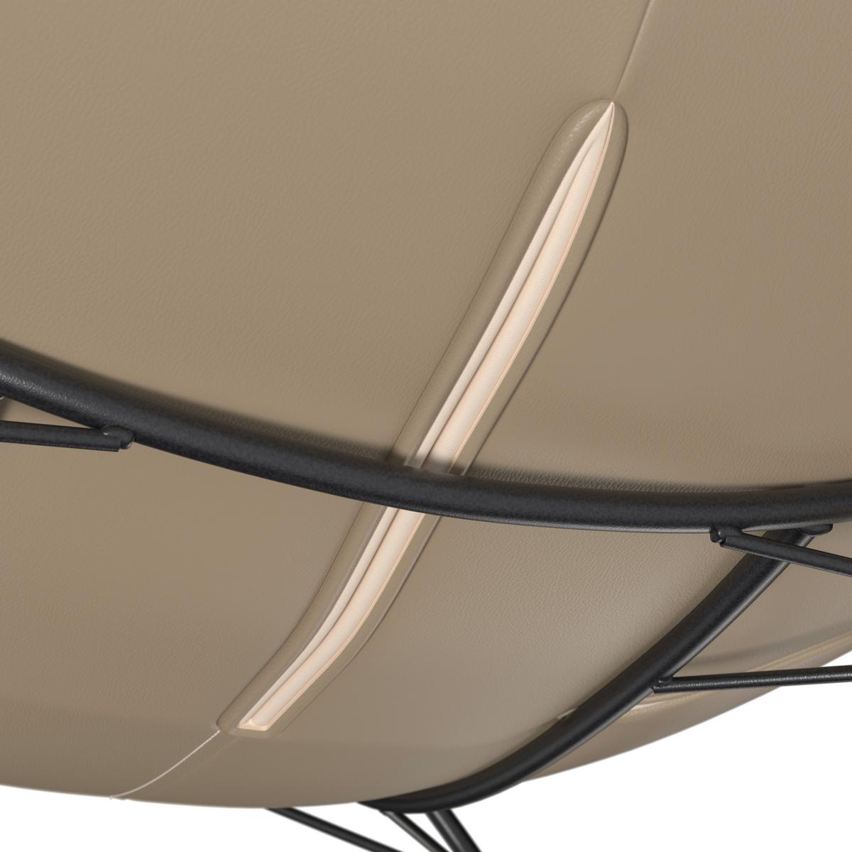 Schaukelsessel Elea Beige Lederlook/Chenille - Beige/Schwarz, MODERN, Holz/Textil (104/78/102cm) - Bessagi Home