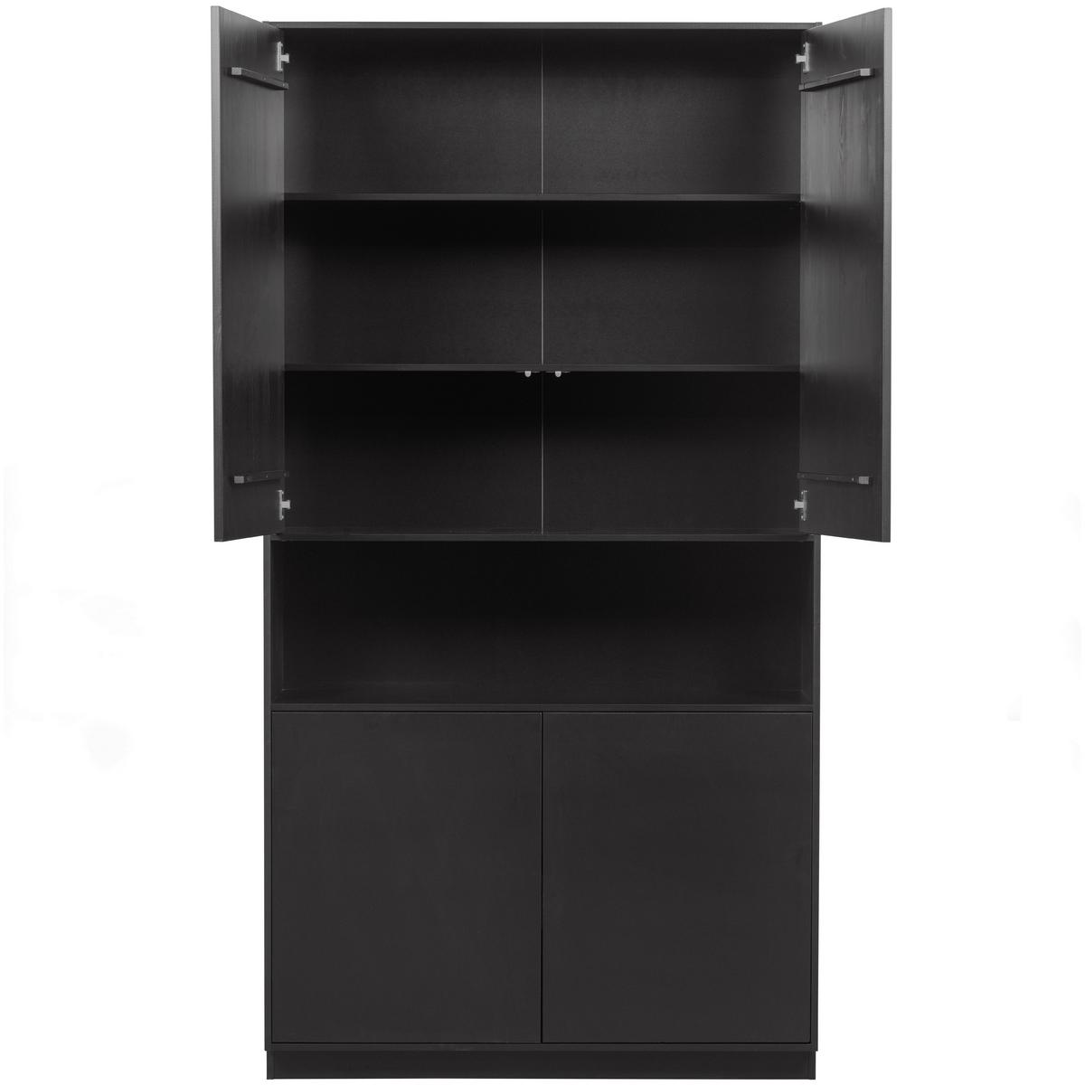 Buffet Finca Schwarz - Schwarz, Design, Holz (110/210/40cm) - Livetastic