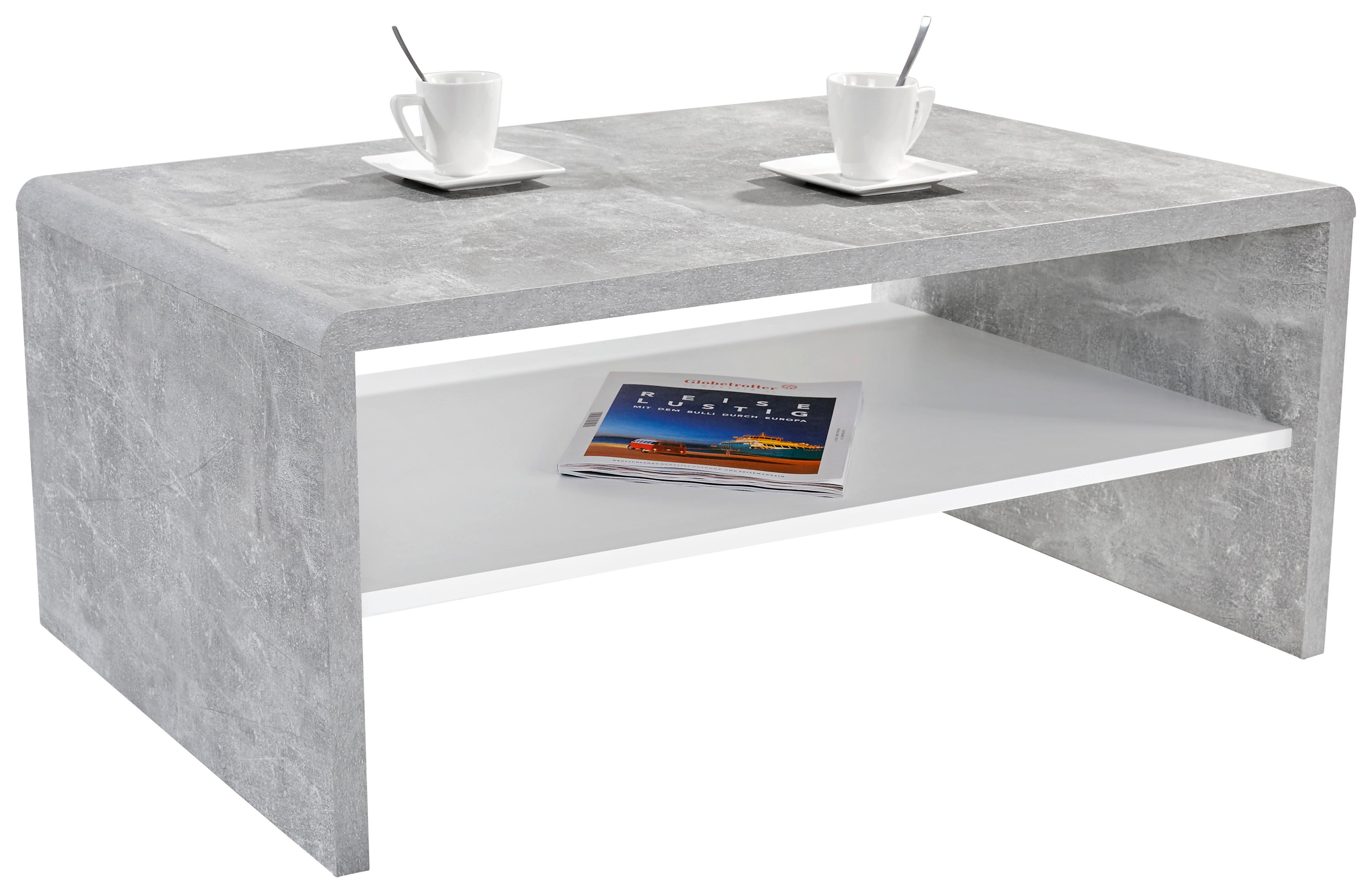 Klubska Mizica Cala Luna, Siva - siva/bela, Moderno, leseni material (100/40/59cm) - Mömax