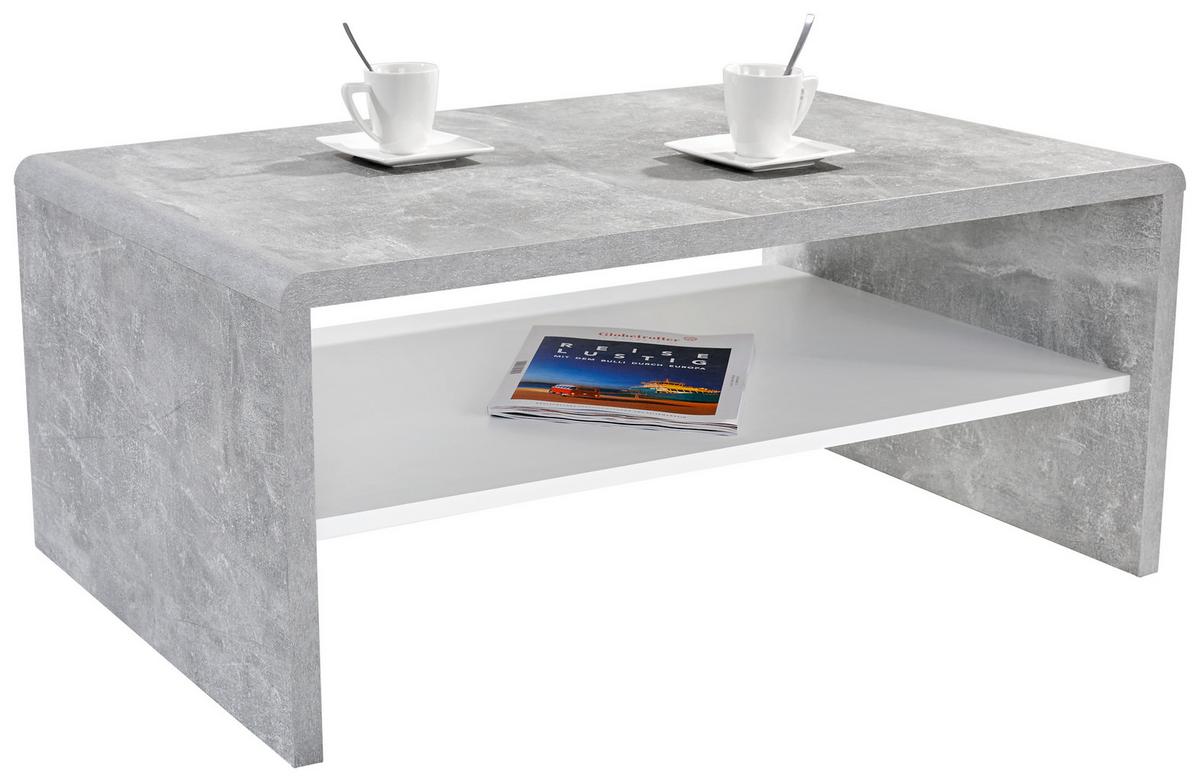 Klubska Mizica Cala Luna, Siva - siva/bela, Moderno, leseni material (100/40/59cm) - Mömax