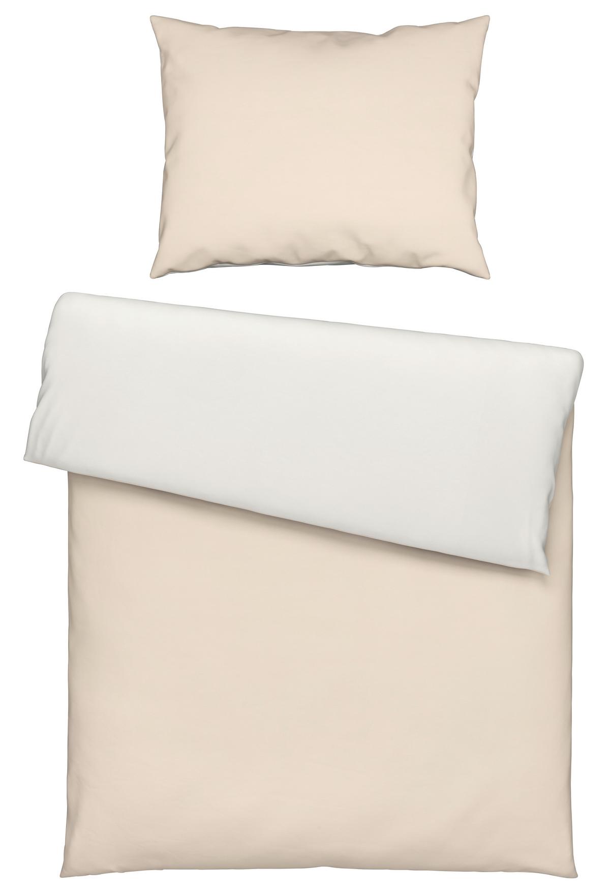 Bettwäsche Annika in Weiß/Beige ca. 140x200cm - Beige/Weiß, Textil (140/200cm) - Modern Living