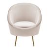 Sessel Lou Hellgrau Samt - Goldfarben/Hellgrau, MODERN, Textil/Metall (80/92/75cm) - Bessagi Home