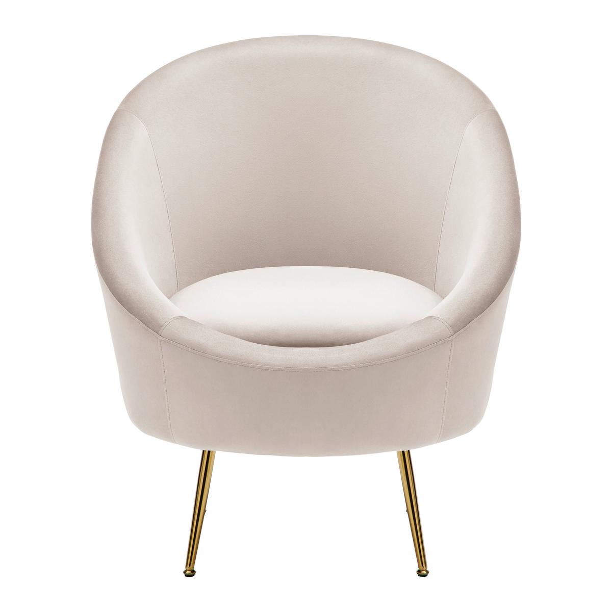 Scaun de relaxare LOU - gri deschis/auriu, Modern, metal/textil (80/92/75cm) - Bessagi Home