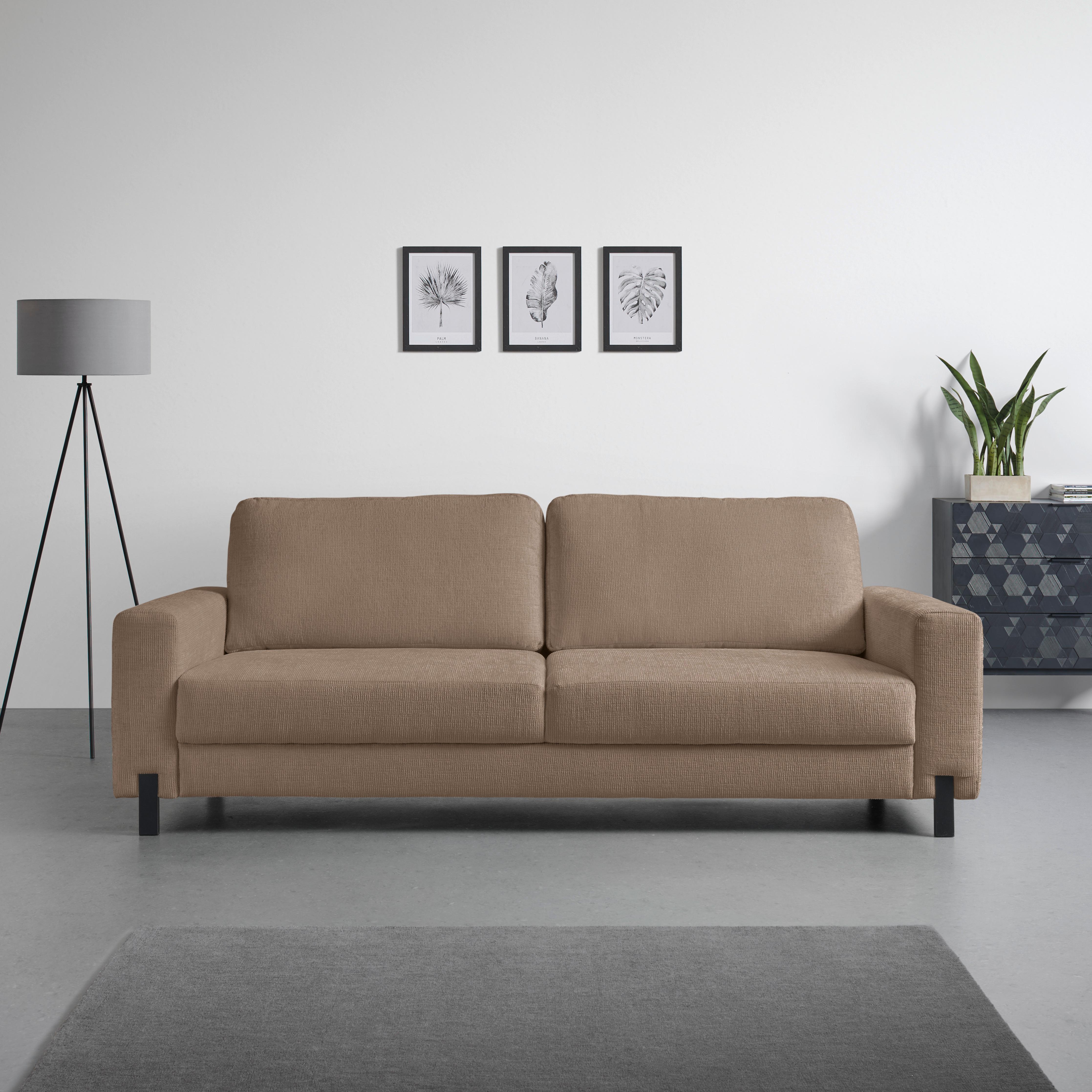 3-Sitzer-Sofa Piega Beige - Beige/Schwarz, MODERN, Textil/Metall (230/66-87/96cm) - Mömax