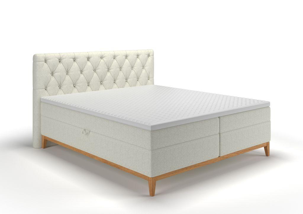 Box Krevet Mola - hrast Artisan/bež, Moderno, drvo/tekstil (160/200cm) - Premium Living