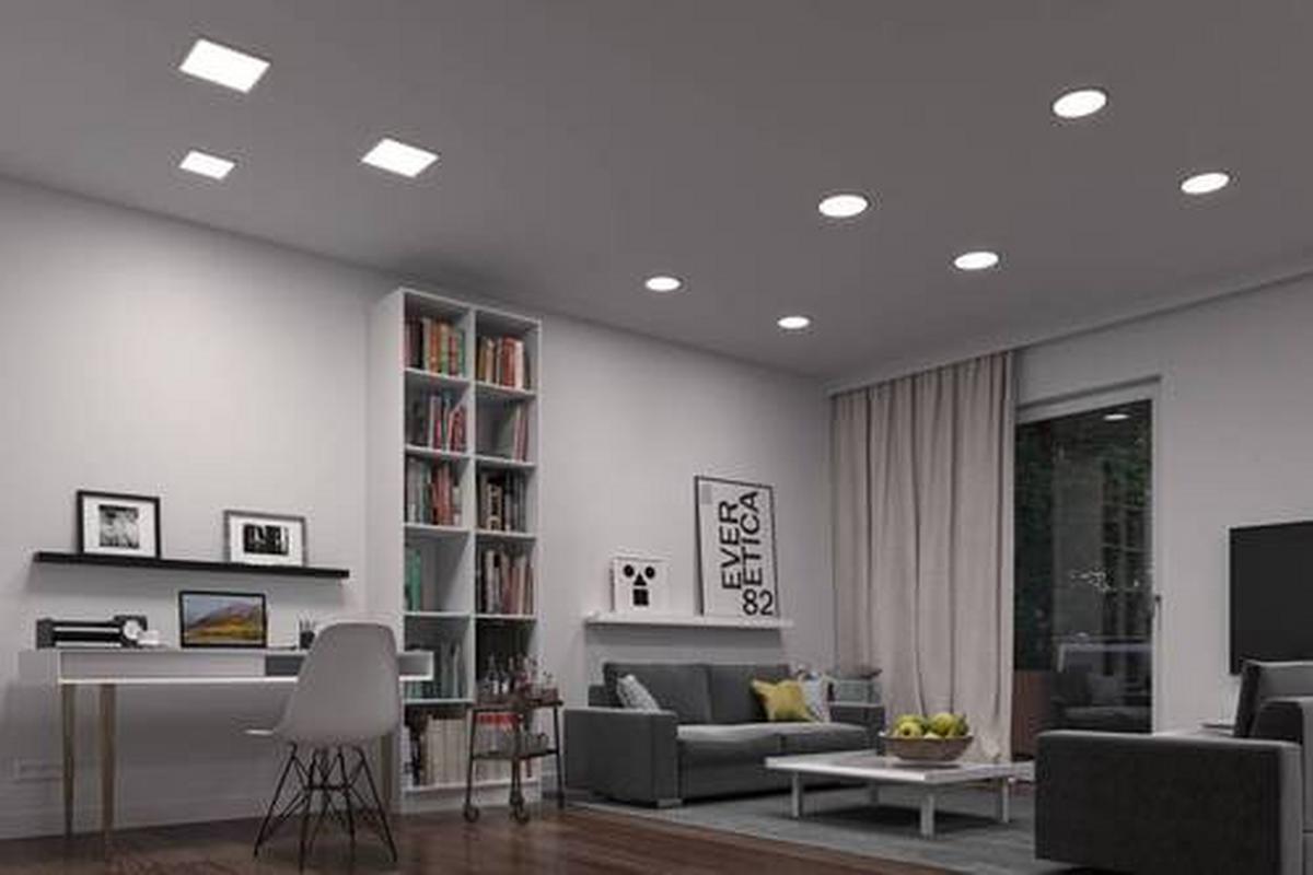 LED-Paneel Areo in Weiß max. 15 Watt - Weiß, Design, Kunststoff (17,5/17,5cm) - Paulmann