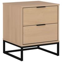 Nachtkästchen Luna ca. 50x59x45 cm Kiefer/Schwarz - Schwarz/Kieferfarben, MODERN, Holz/Metall (50/59/45cm) - MID.YOU