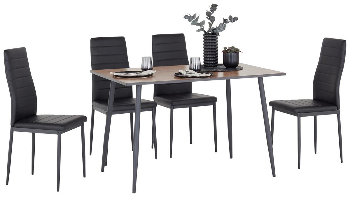 Masa TOM - culoare natur/negru, Konventionell, metal/material pe bază de lemn (120/76/80cm) - Based