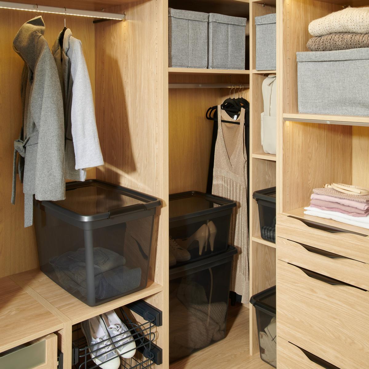 Faltbox Cindy ca. 23l - Grau, MODERN, Karton/Textil (38/26/24cm) - Mömax