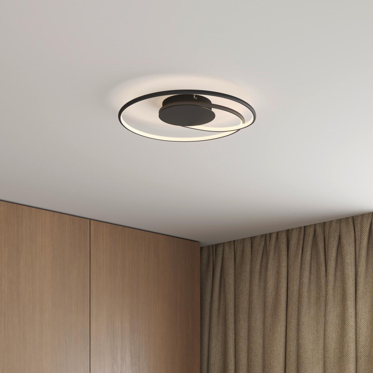 LAMPA SUFITOWA LED BIRMINGHAM *SBN* - czarny, Lifestyle, tworzywo sztuczne/metal (45/8cm) - Novel