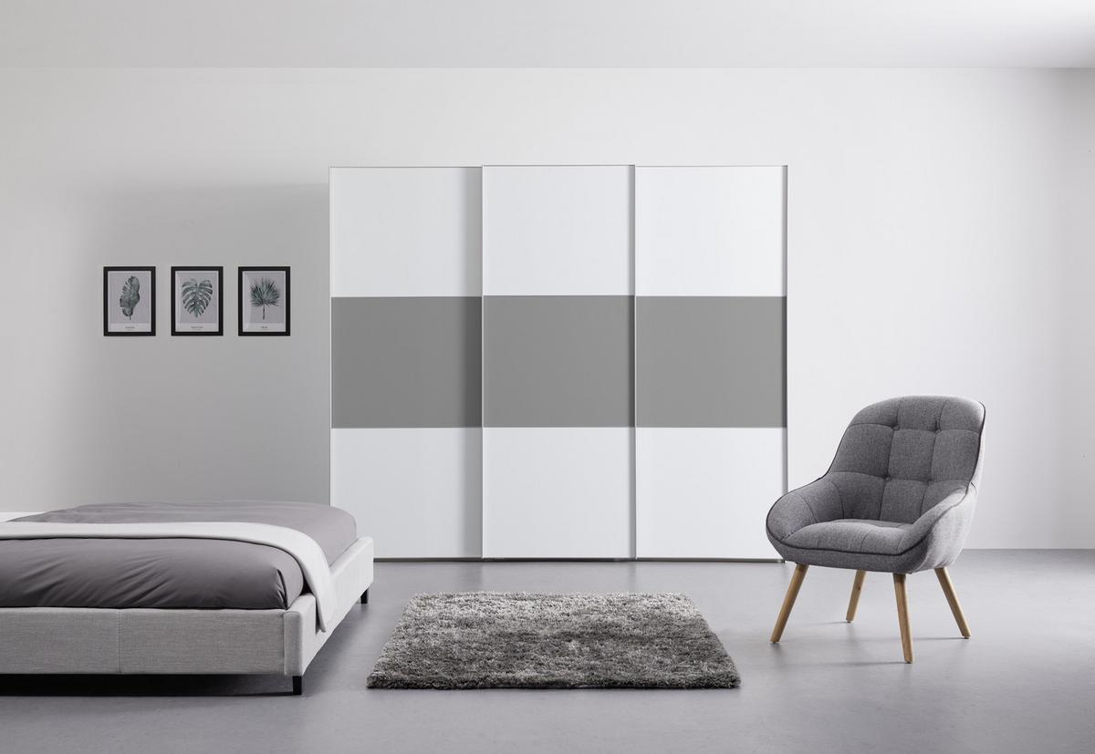 Ormar S Kliznim Vratima Includo - bijela/siva, Moderno (249/222/68cm) - Premium Living