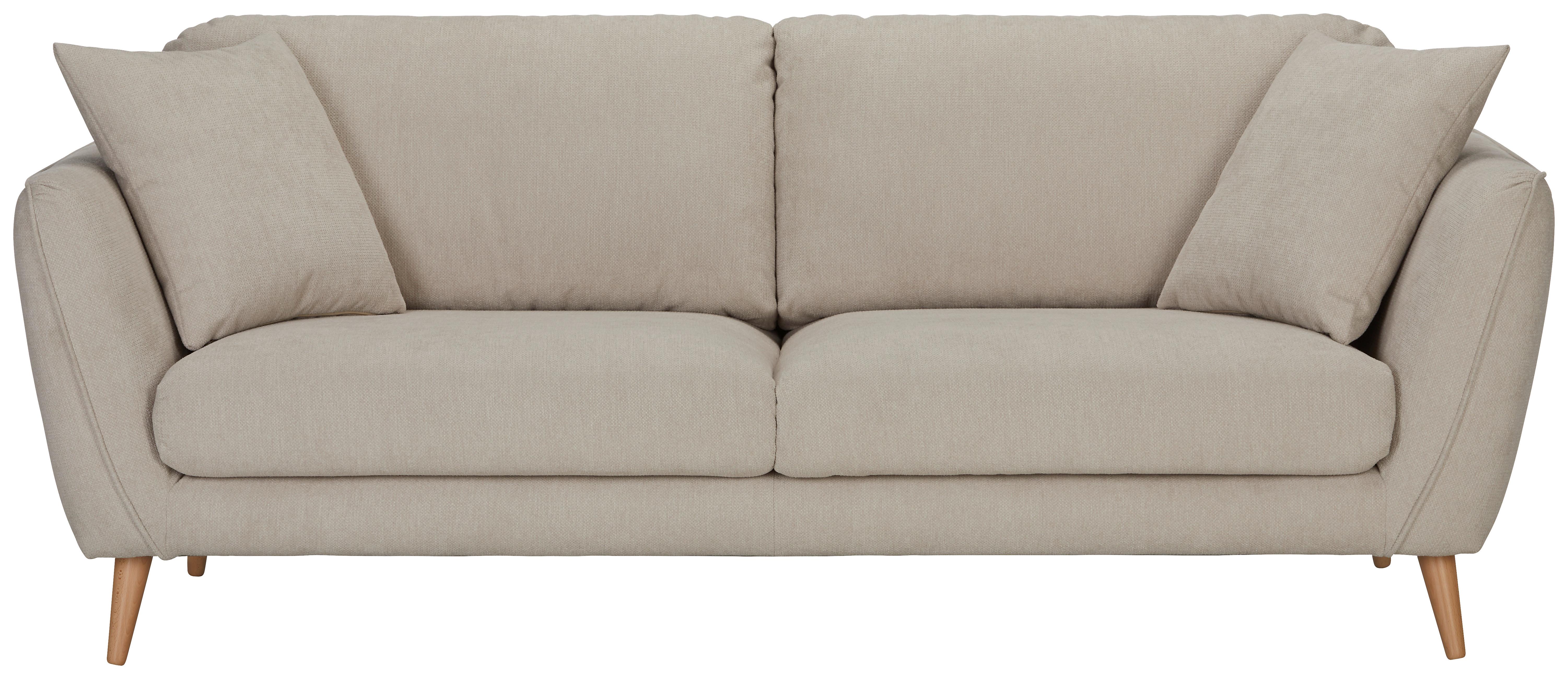Dreisitzer-Sofa in Beige - Beige/Naturfarben, Konventionell, Textil (215cm) - Zandiara