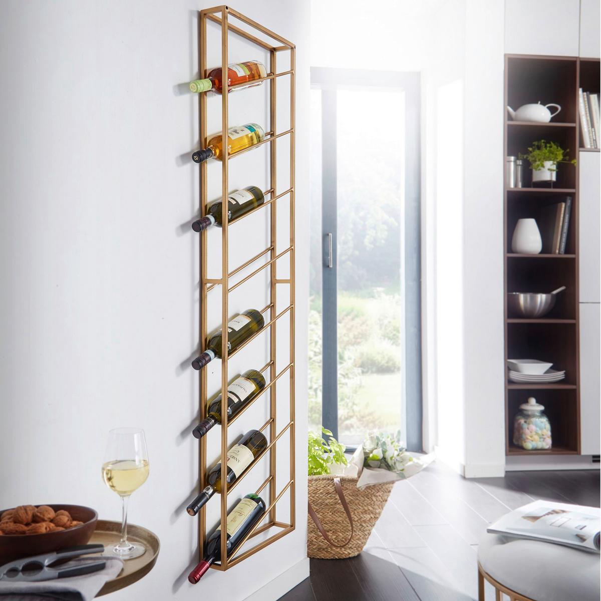 Stojalo Za Vino Wohnling - zlate barve, Design, kovina (36/150/8cm) - MID.YOU