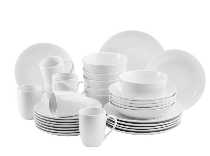 Kombiservice Barca aus Porzellan, 30-teilig - Weiß, Basics, Keramik - Mäser