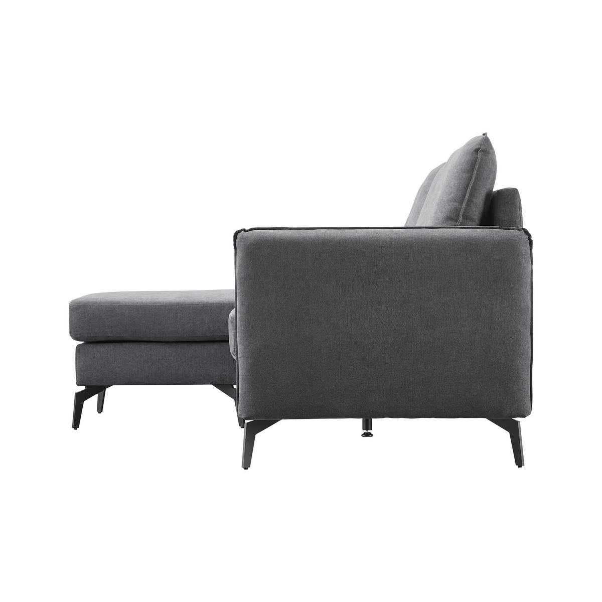 Ecksofa AURORA dunkelgrau Metallfuss - Dunkelgrau/Schwarz, Modern, Holz/Textil (193/86/136cm) - Bessagi Home