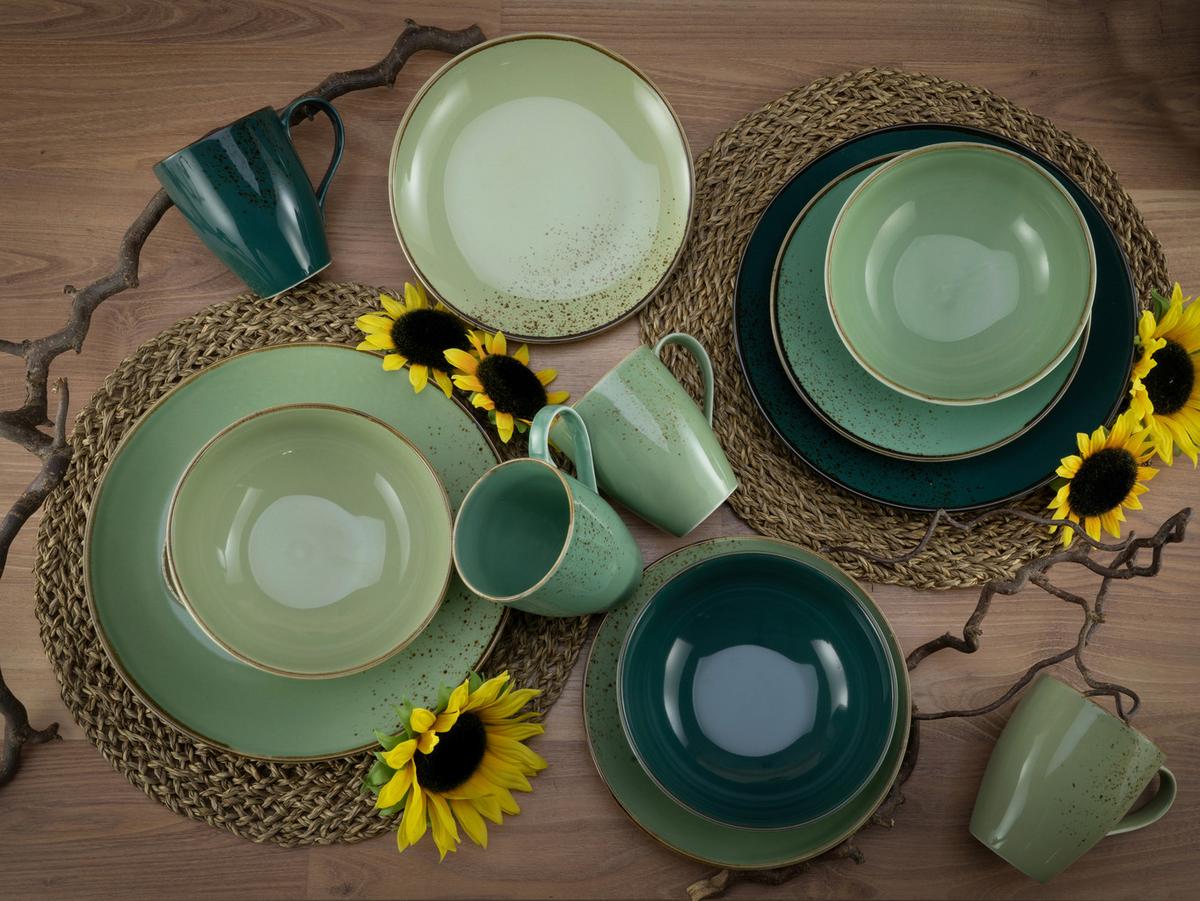 Kombinirani Servis Green Life, 16-Delni - zelena, keramika - Creatable