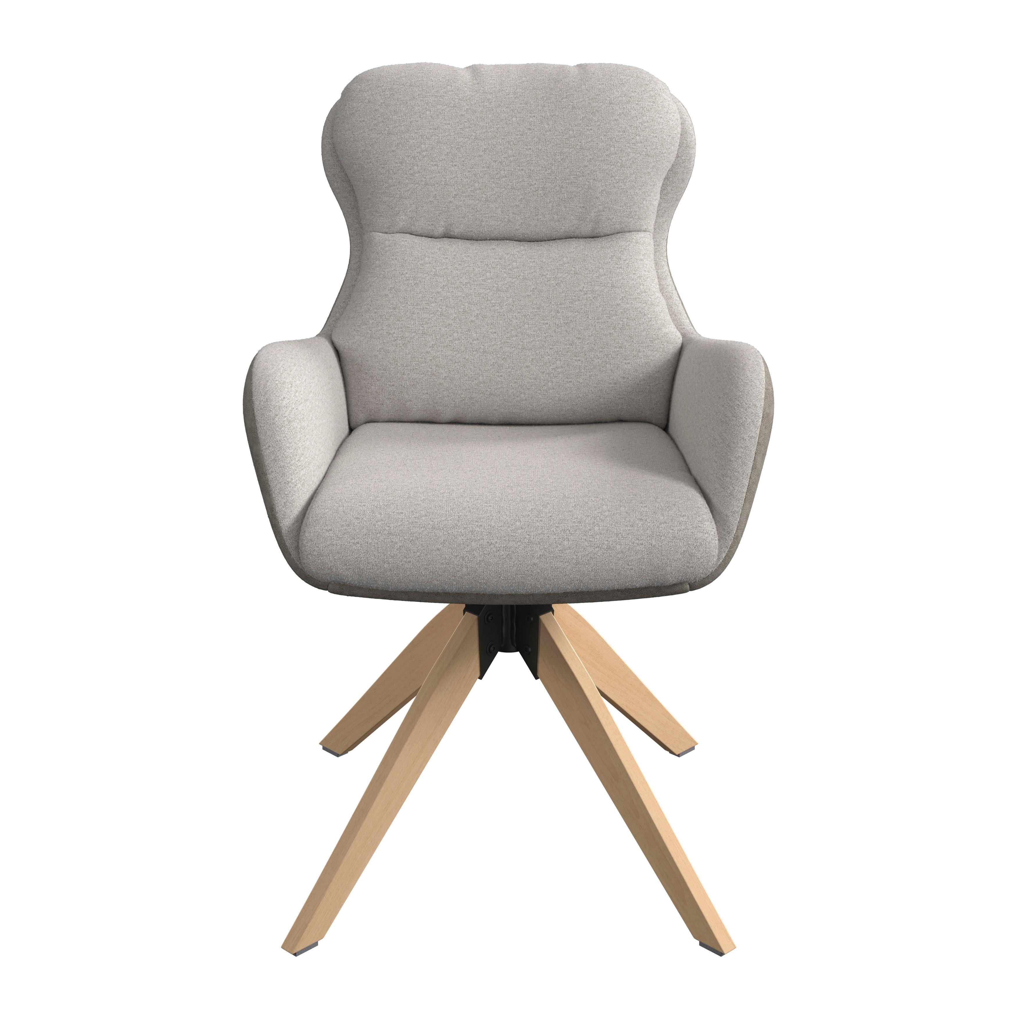 STOL MED ARMSTÖD NEELIA - greige/naturfärgad, Modern, metall/trä (59,5/93/69cm) - Bessagi Home