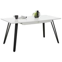 Masa extensibila ISABELLE - alb/negru, Modern, metal/material pe bază de lemn (160-240/90/76cm) - Mömax
