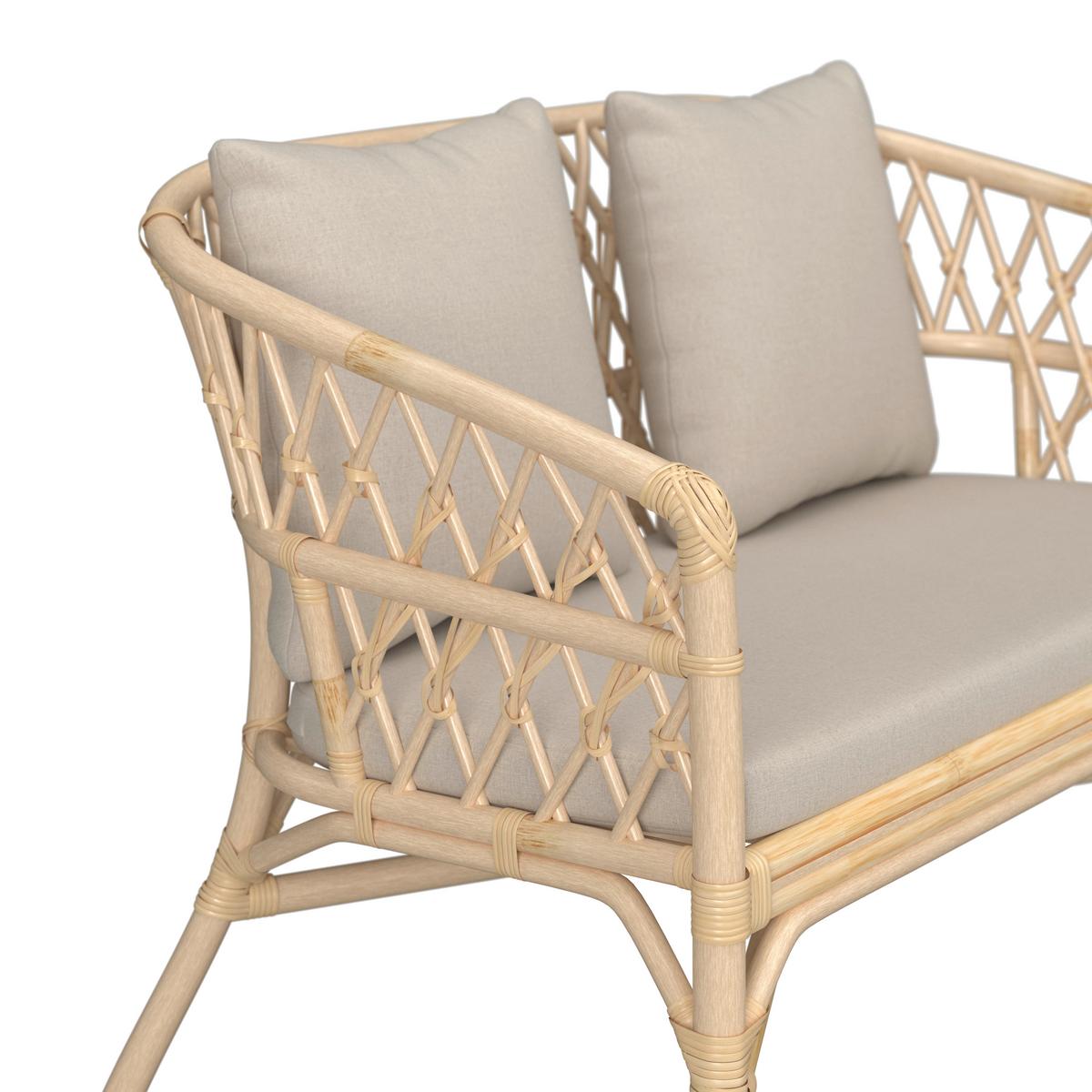 KOMPLET MEBLI TARASOWYCH CALIFORNIA - kolor naturalny, Natur, drewno (62/121/98/80/80/51/71/71/58cm) - Ambia Garden