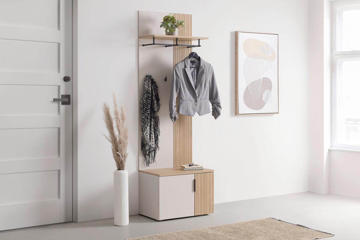 Garderobni Panel Cannes - kašmir/boja hrasta, Moderno, pločasti materijal (60/195/31,6cm) - Modern Living